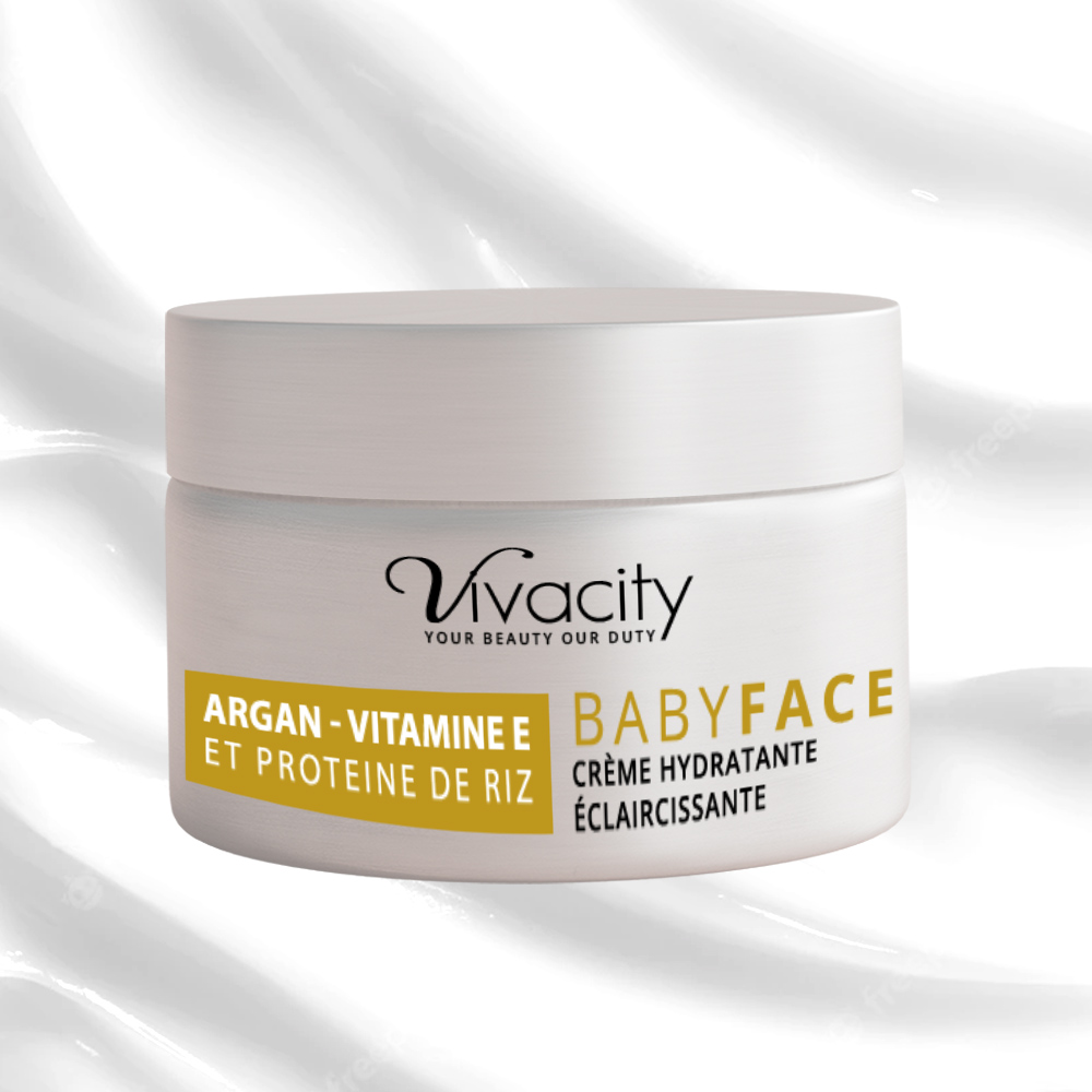 Crème Hydratante Éclaircissante Argan et vitamine E 50gr Vivacity.ma